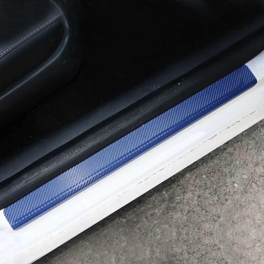 3D Carbon Fiber Carbon Fiber Sill Scuff Anti Scratch Threshold Car Sticker Door Sill Side Mirror Tape Waterproof Protection Film