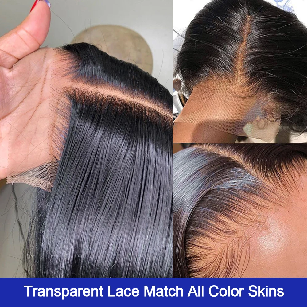 Short Wig Lace Frontal Wigs for Black Women 16 Inch Bone Straight Bob Wig Human Hair 13x4 13x6 HD Lace Frontal Wigs Human Hair Pre Plucked 250% High Density Glueless Human Hair Wig Cheap Natural Black Wig Female