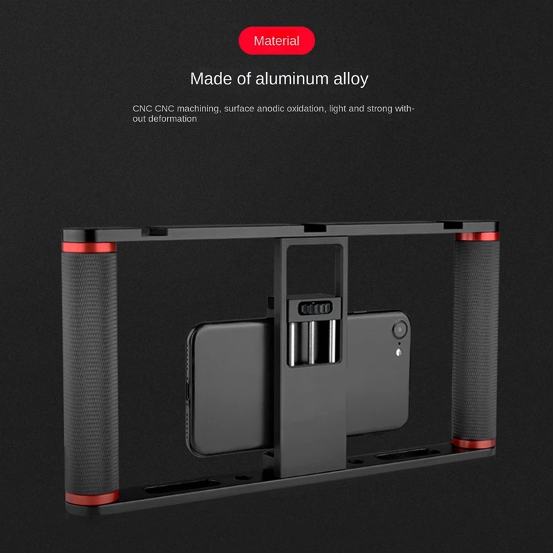 สมาร์ทโฟนวิดีโอ Rig Cage Mount Holder Handle Grip สําหรับโทรศัพท์มือถือ Filmmaking Videomaker