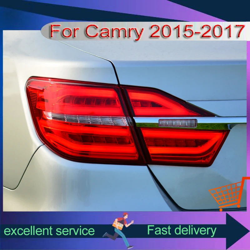 Auto Rear Lamp For Toyota Camry 2015-2017 Modification Assembly Upgrade DRL Turn Singal Light Full LED Taillight Car Accessories