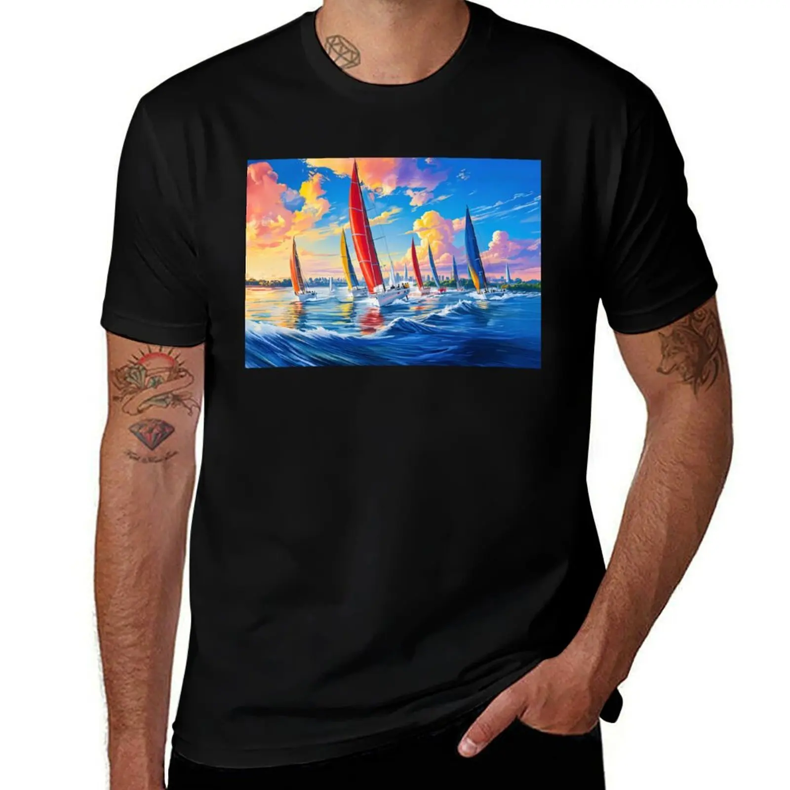 

Racing Sailboats T-Shirt topping customizeds tshirts personalised tees mens t shirts casual stylish