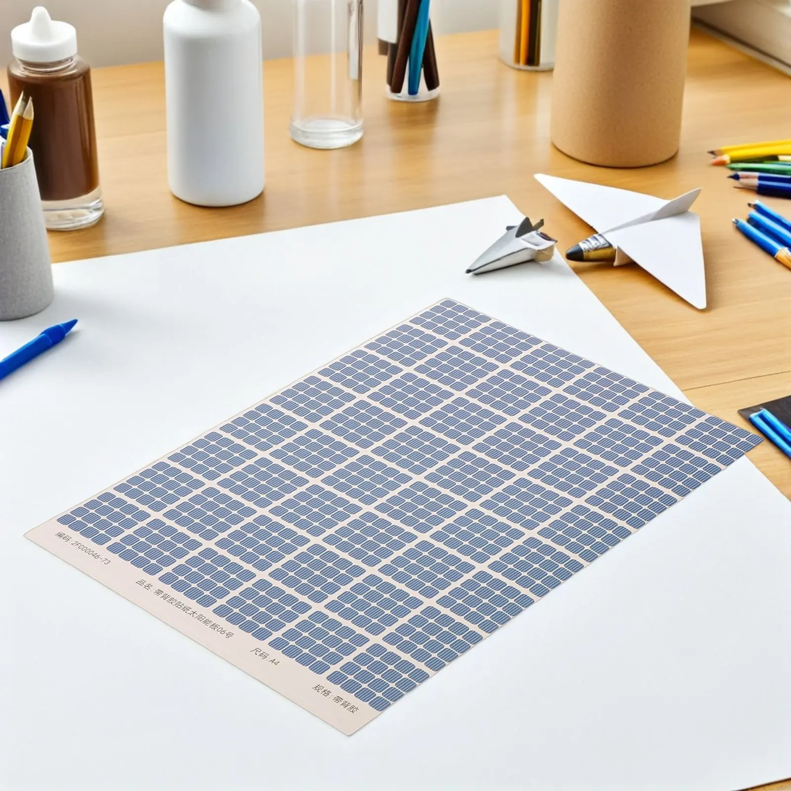 

6 Sheets Vibrant Photovoltaic Panel Stickers Self Adhesive for Scale Models Dollhouse Roofs Micro Landscape Urban Planning DIY