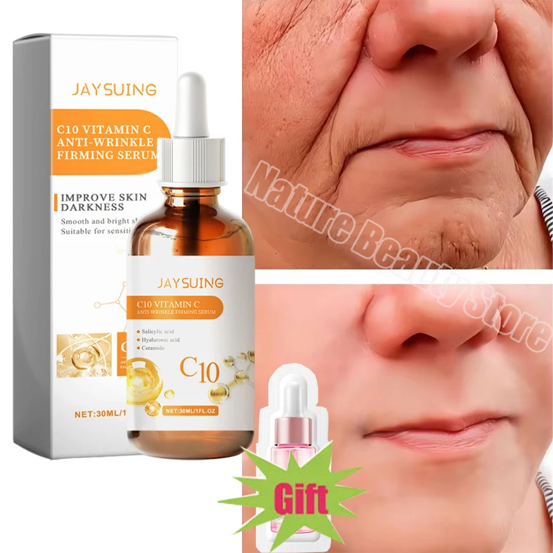 Vitamin C Wrinkle Remover Face Serum Lifting Firming Fade Fine Lines Anti-aging Essence Whitening Brighten Nourish Skin Care