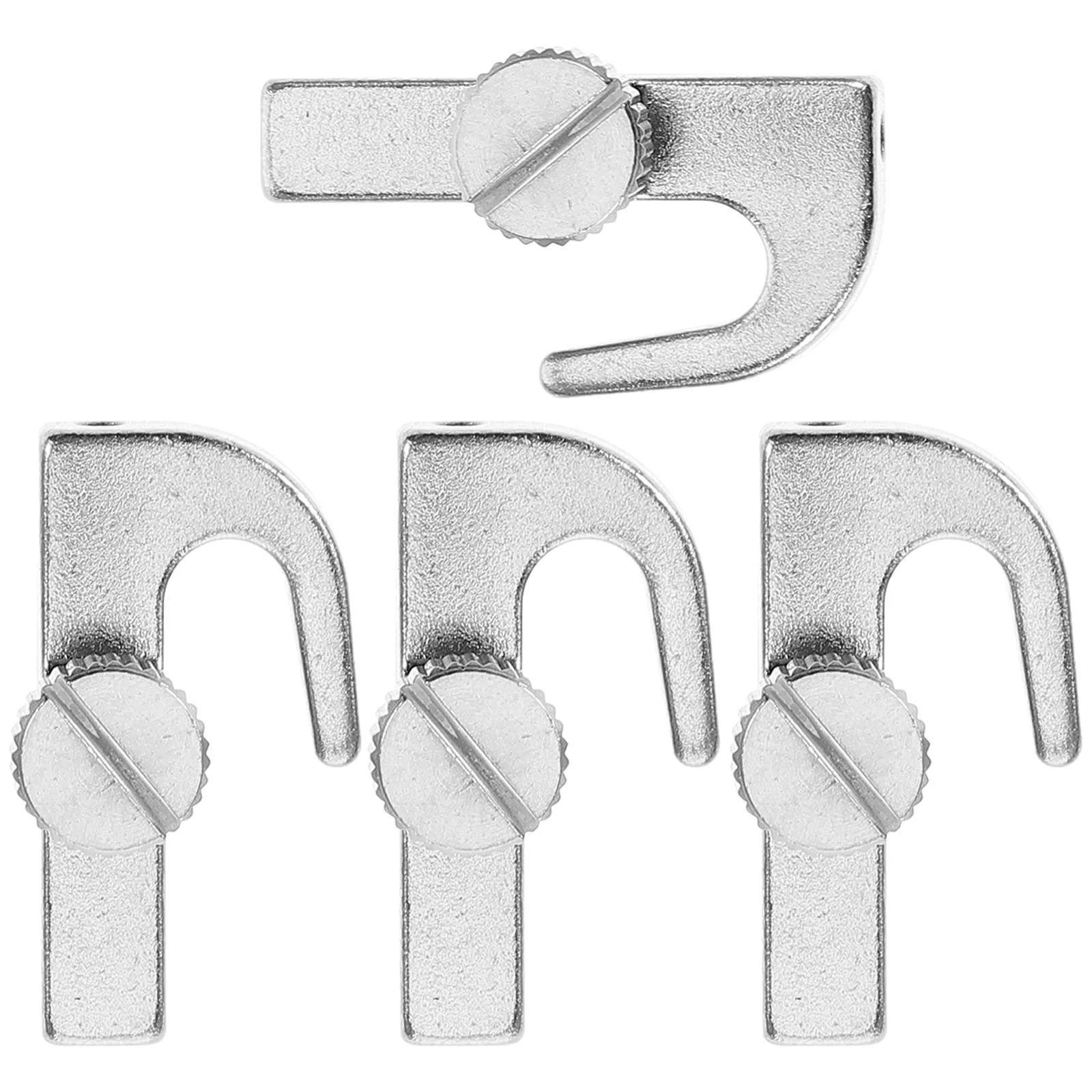 4 Pcs Cubicle Hooks Trouser Clothes Hanging Rack Picture Rail Kit Silver Stainless Steel