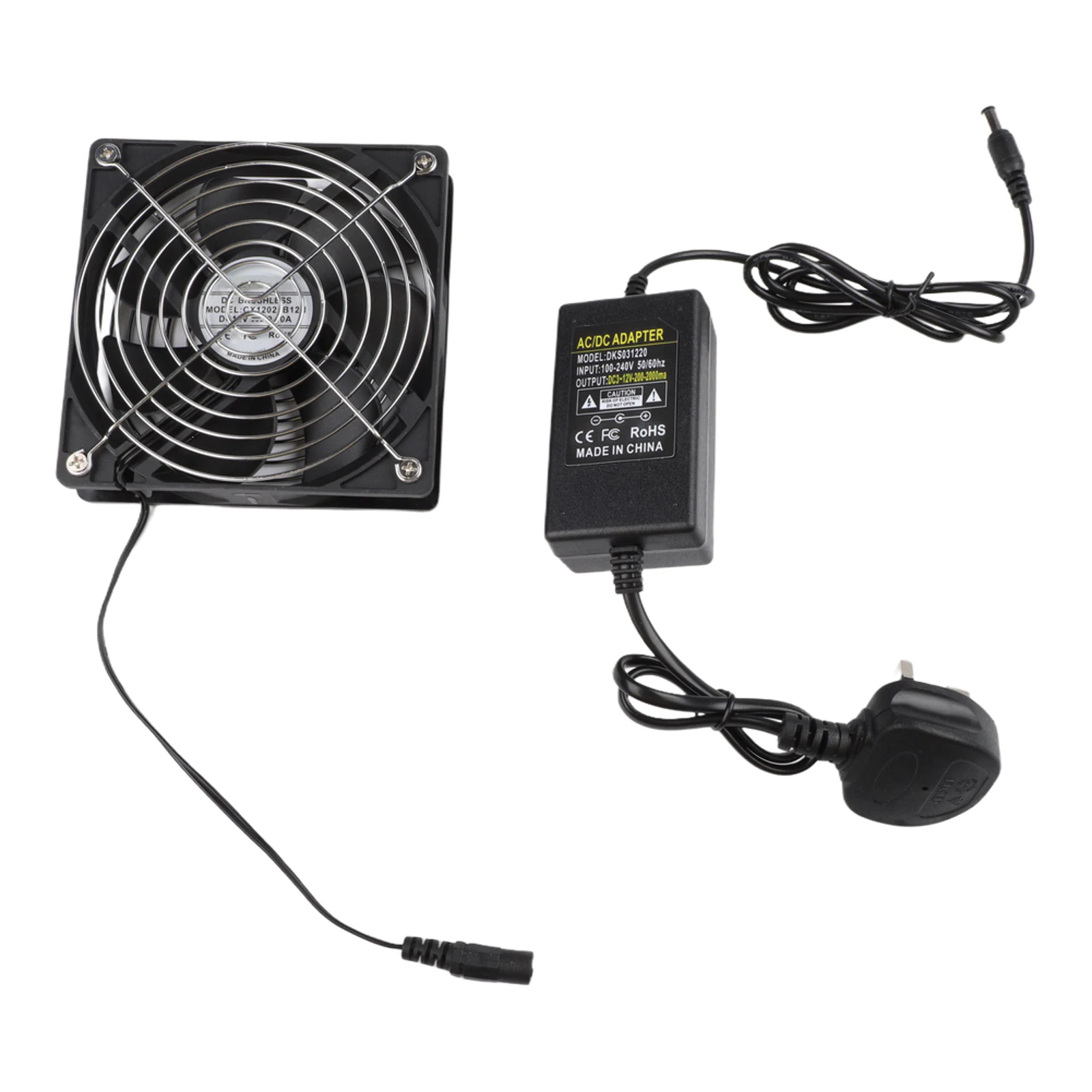 For Gaming Setup 12*12cm Adjustable Case Fan Adjustable Computer Fan Fire-resistant PBT Adjustable Speed 3V-12V