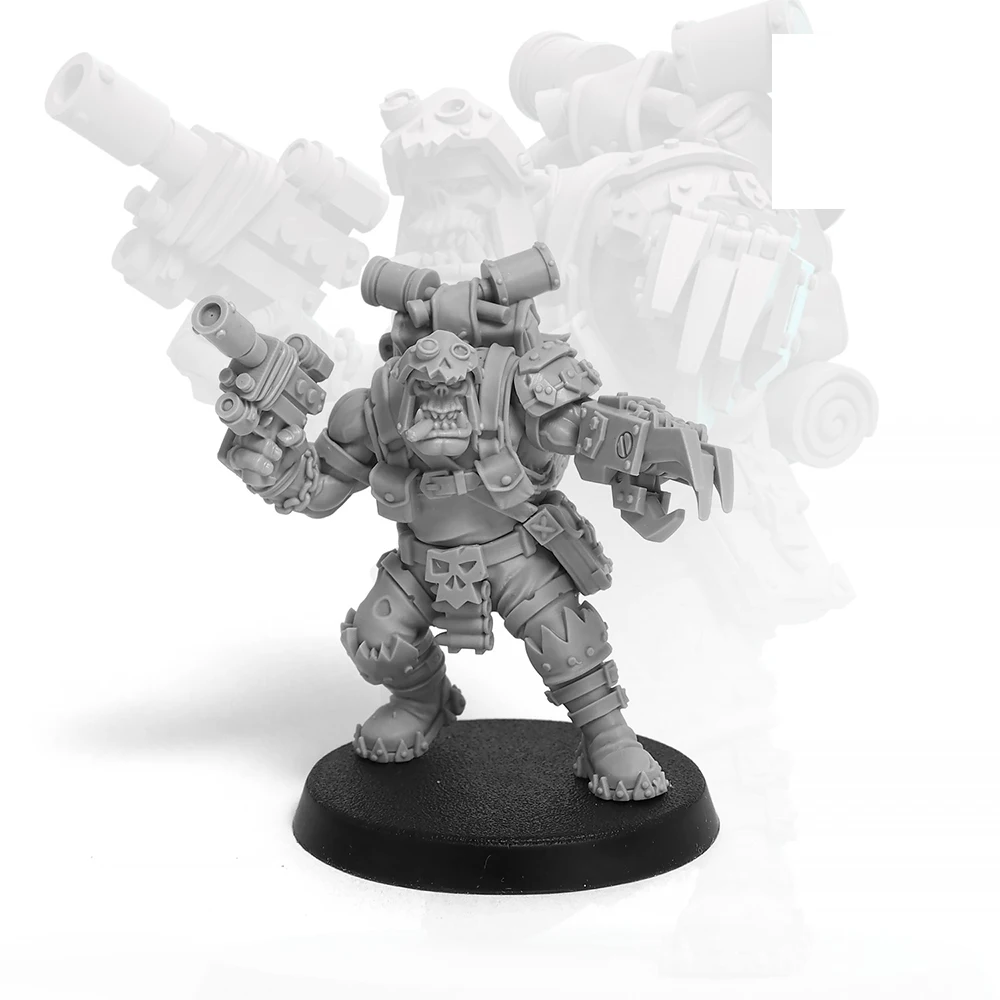 Skawt'n Rekkon Kammandah, Space Warrior, Wargame Miniatures, Ork Figure, Terrain and Bases, TRPJ, Pathfinder, Infinity, Gamemat