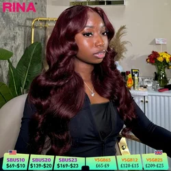 99J Dark Burgundy 180 Density Body Wave 13x4 Lace Front Wig 13x6 Human Hair Lace Frontal Wig Transparent Lace Colored Brazilian
