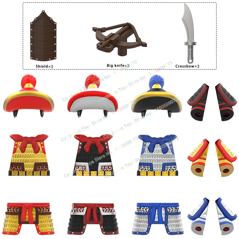 

DY322-324 Ancient Soldiers Southern Song Dynasty Gold Silver Black Armor Military War Building Blocks Models Children's Toy Gift