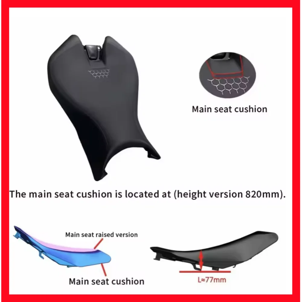 For ZONTES 703RR: Driver's seat cushion and front seat cushion assembly, front seat upgrade and contour adjustment assembly.