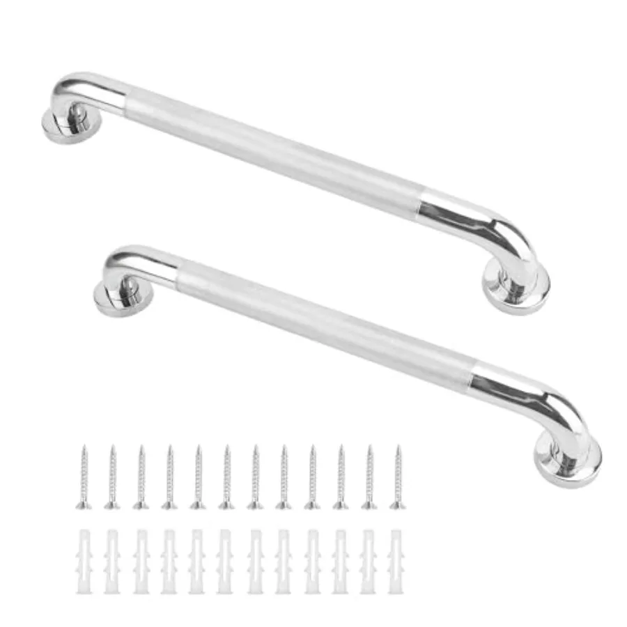 

2 Pack 20 Inch Anti Slip Shower Grab Bar 304 Stainless Steel 1.25 Diameter Satin Brushed Nickel Knurled for Bathroom Safety