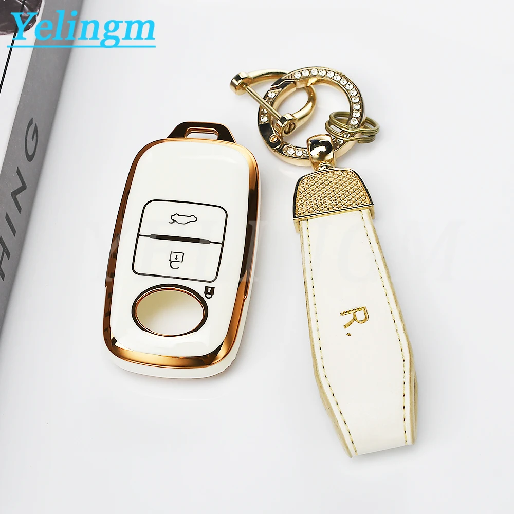 Funda protectora de TPU para llave de coche con 3 botones para Toyota Yaris Ativ Raize Veloz Avanza Perodua Malaysia, llavero para llave de coche