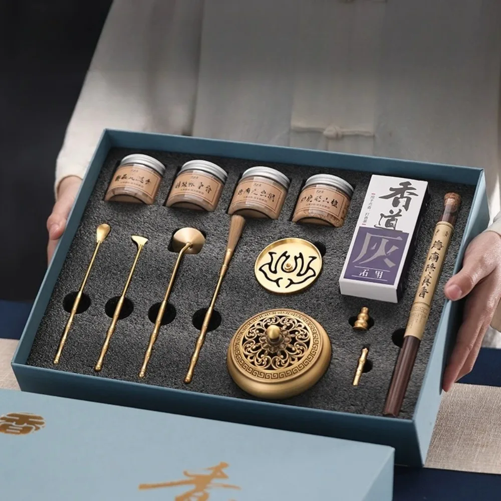 

1Set Pcs Incense Gift Set, Copper Burner, Aromatherapy Diffuser, Meditation Yoga Relaxation, Home Decor Spiritual Gift