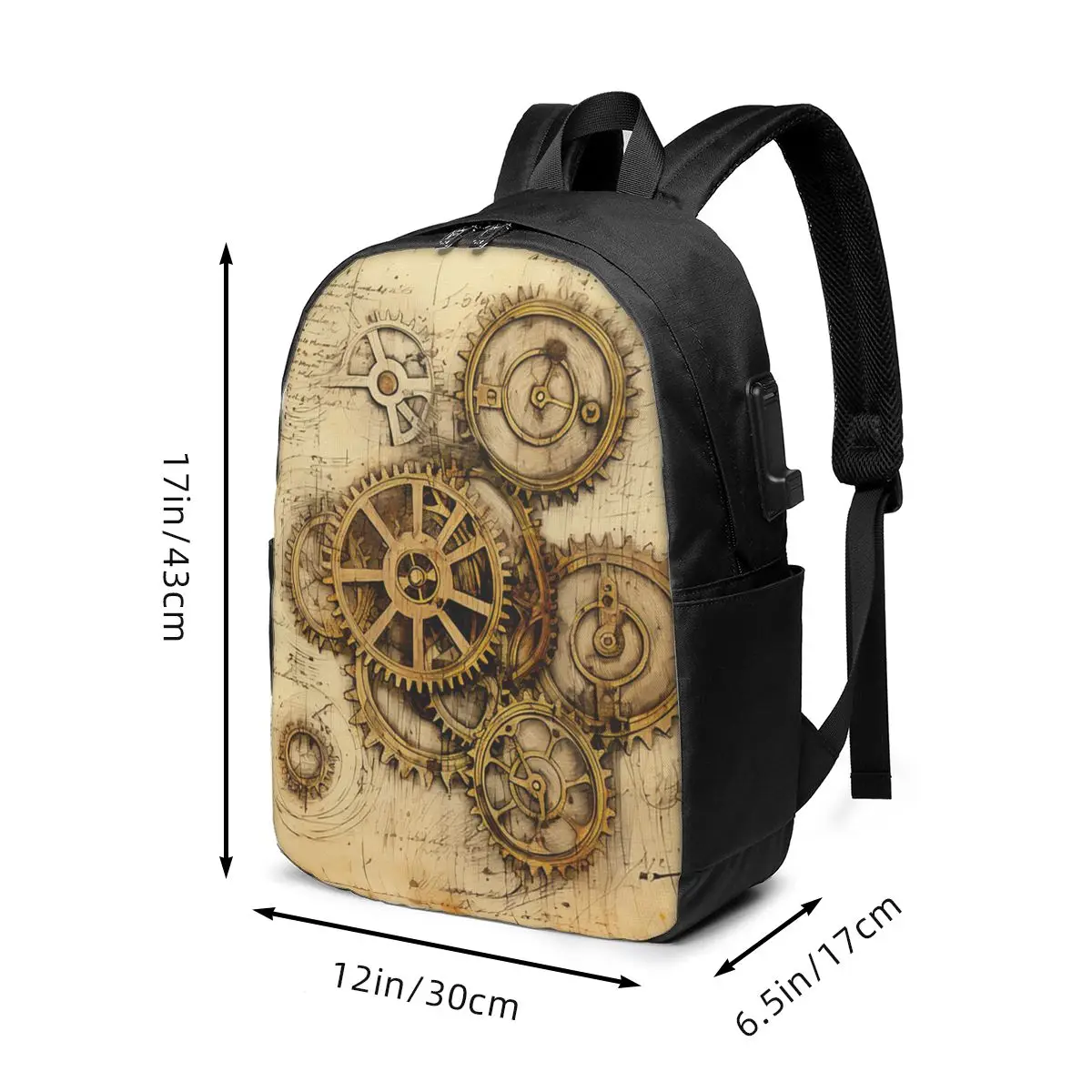 Steampunk Gears And Clocks Design Backpack Travel Notebook Bag Computer College Student School Bag Laptop Shoulder Bags