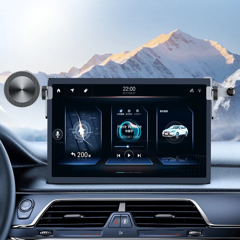 Picture 3: OUTMIX New Energy Vehicles Special Screen Phone Holder Aluminum Alloy Magsafe Telescopic Screen Fixed Base Navigation Bracket