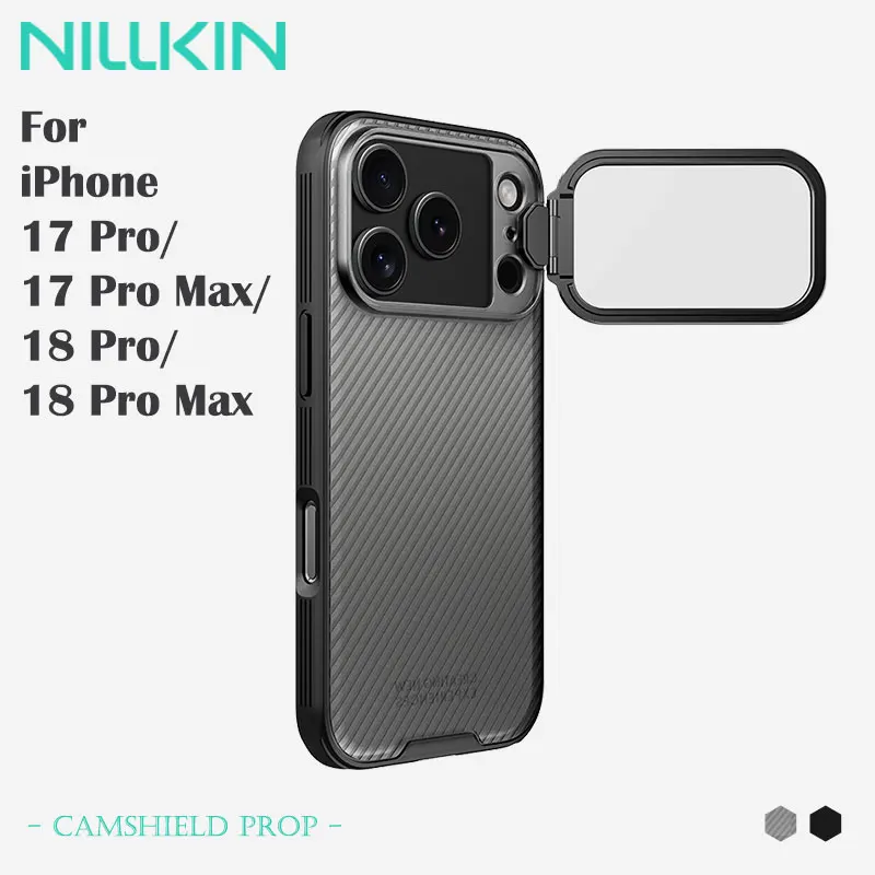 NILLKIN Magnetic Case For iPhone 18 Pro/18 Pro Max, Slide Camera Lens Cover with Hidden Stand, Aluminum Kickstand, Shock Proof