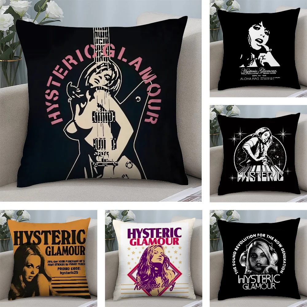 H-HystericS G-Glamour Funda de almohada de tela de felpa suave con estampado de doble cara funda de cojín para sofá fundas de almohada