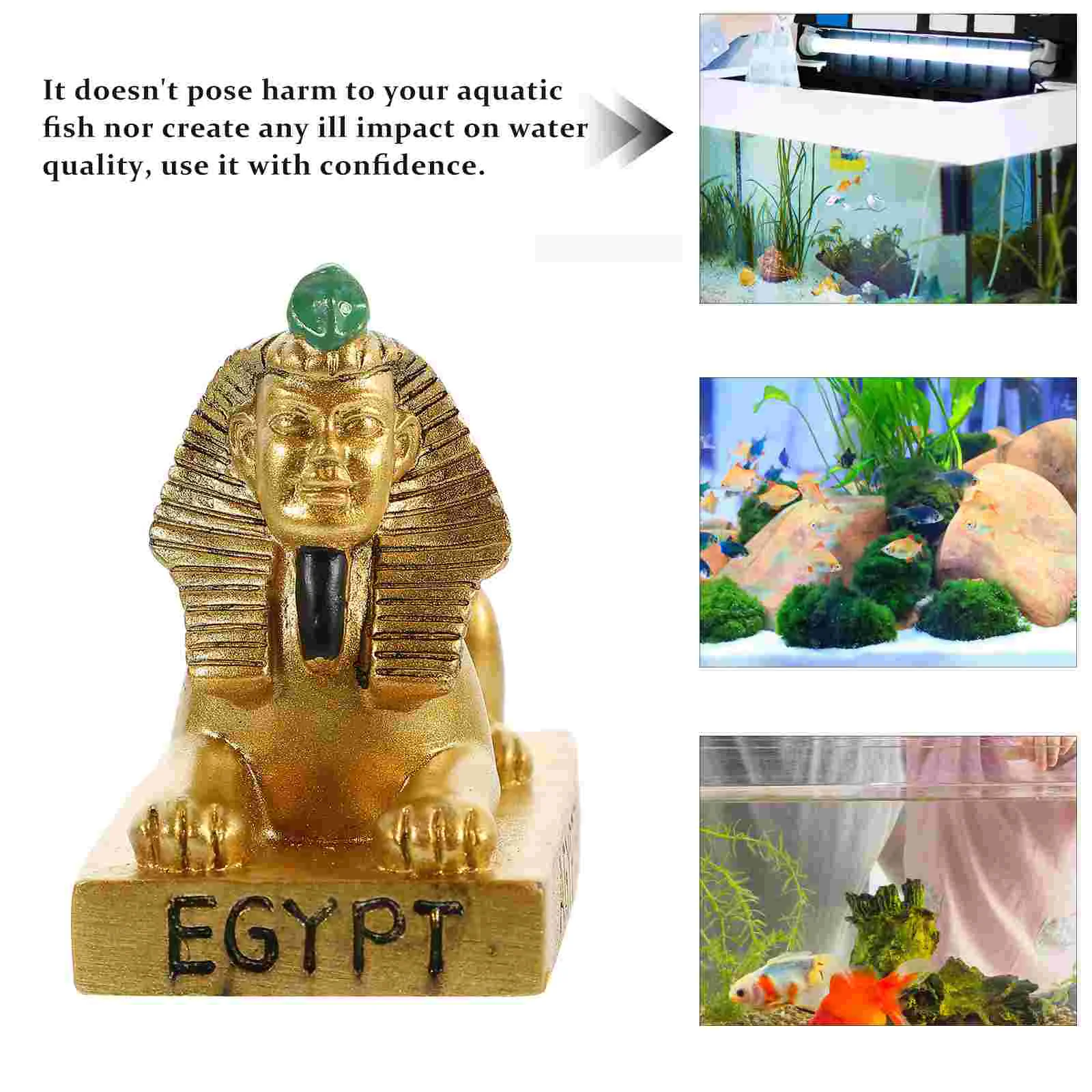 Aquarium Adornment Fish Tank Decorations Terrarium Sphinx Underwater Shaped Model Decorate Statue Craft Hideout