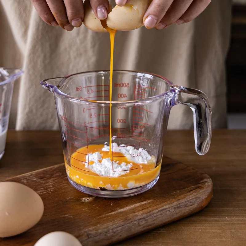 

Kitchen Large Capacity Flour Measuring Cup Heat Resistant Glass Milk Scale Cup Egg Liquid Cup