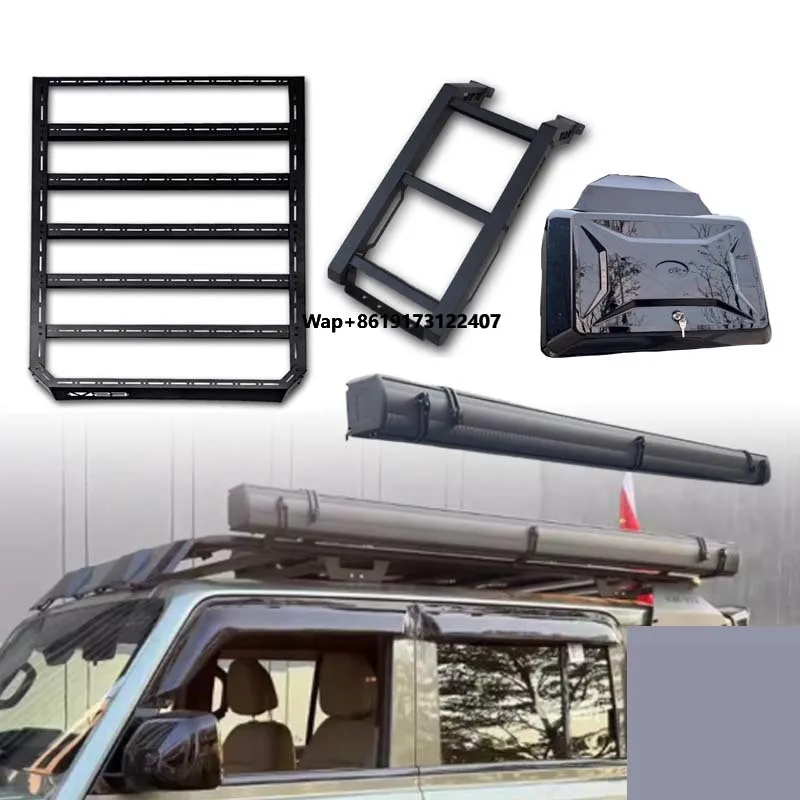Premium Heavy-Duty Side Ladder with Versatile Platform Roof Rack & Storage Side Box Tent Kit for Icar V23 Accessories