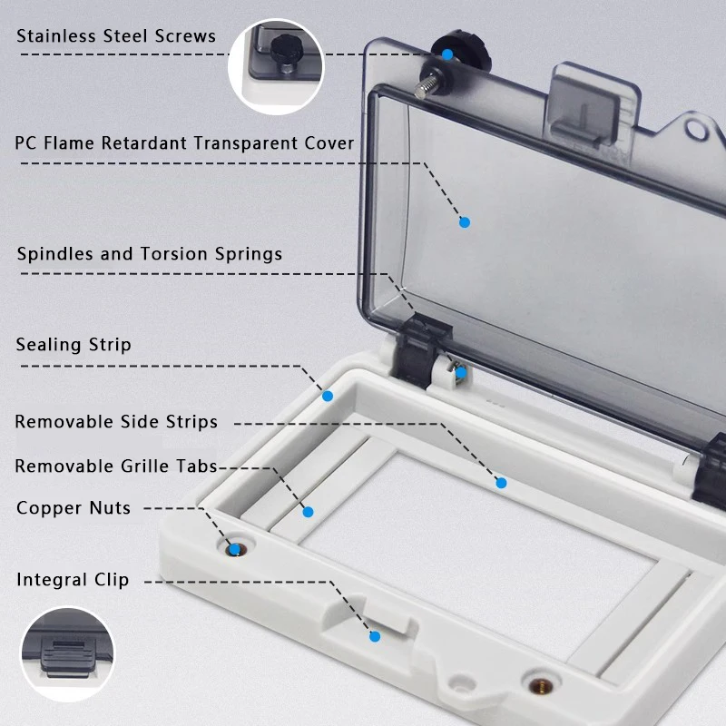 IP67 Stroomonderbreker Transparante Waterdichte Box Raamverdeelkast Bescherm Raamafdekking Monitor Observatie Raamschakelaar