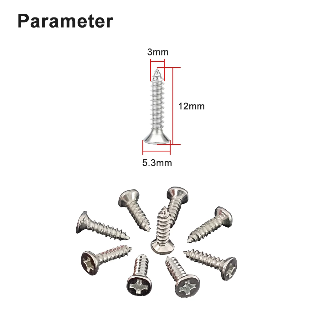 M3 12mm Round Pan Head Tapping Screws Set Mini Screw Phillips Screw Suitable For LED Neon COB Fix Clips Plastic Buckle