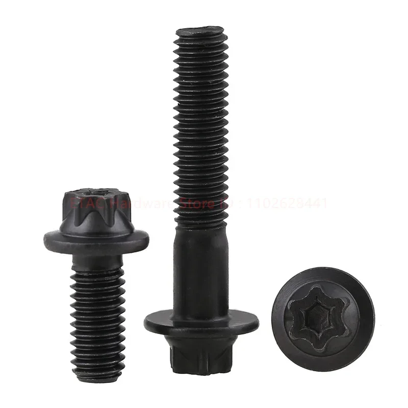 Black Cabon Steel Grade 12.9 Torx-Head Bolt/Screw Profile Flange Head Torx M5 M6 Hexagon Plum Outer Screws