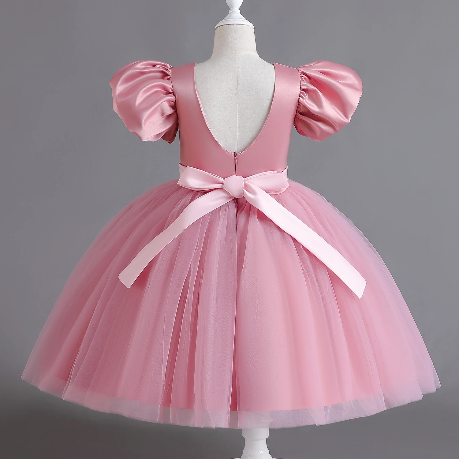 Elegant Kids Flower Girl Dresses for Wedding Children Christmas Dress Princess Puffy Backless Tutu Birthday Party White Gown