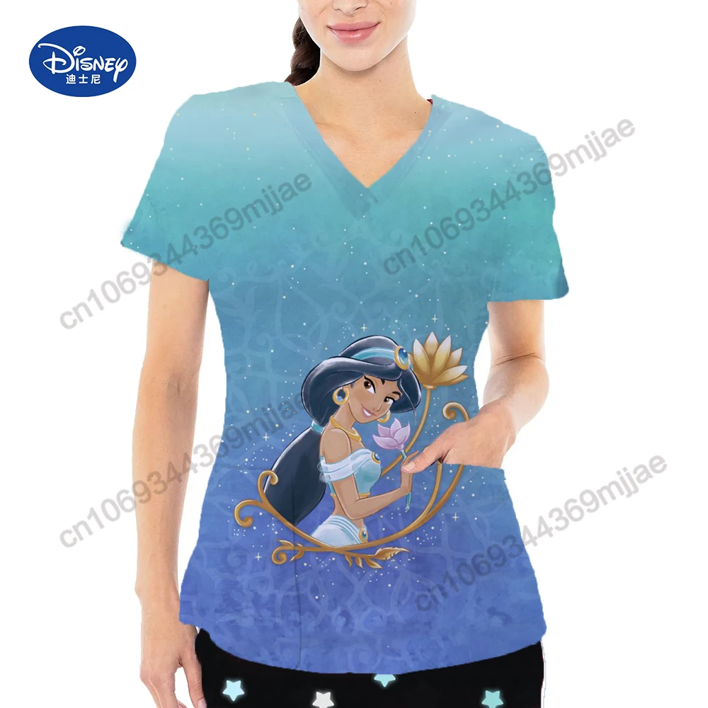 

Disney Pocket V-Neck Korean Style Clothes Women 2023 Graphic T Shirts Womens Clothing One Pieces Crop Top for Women Tops Y2k Yk2