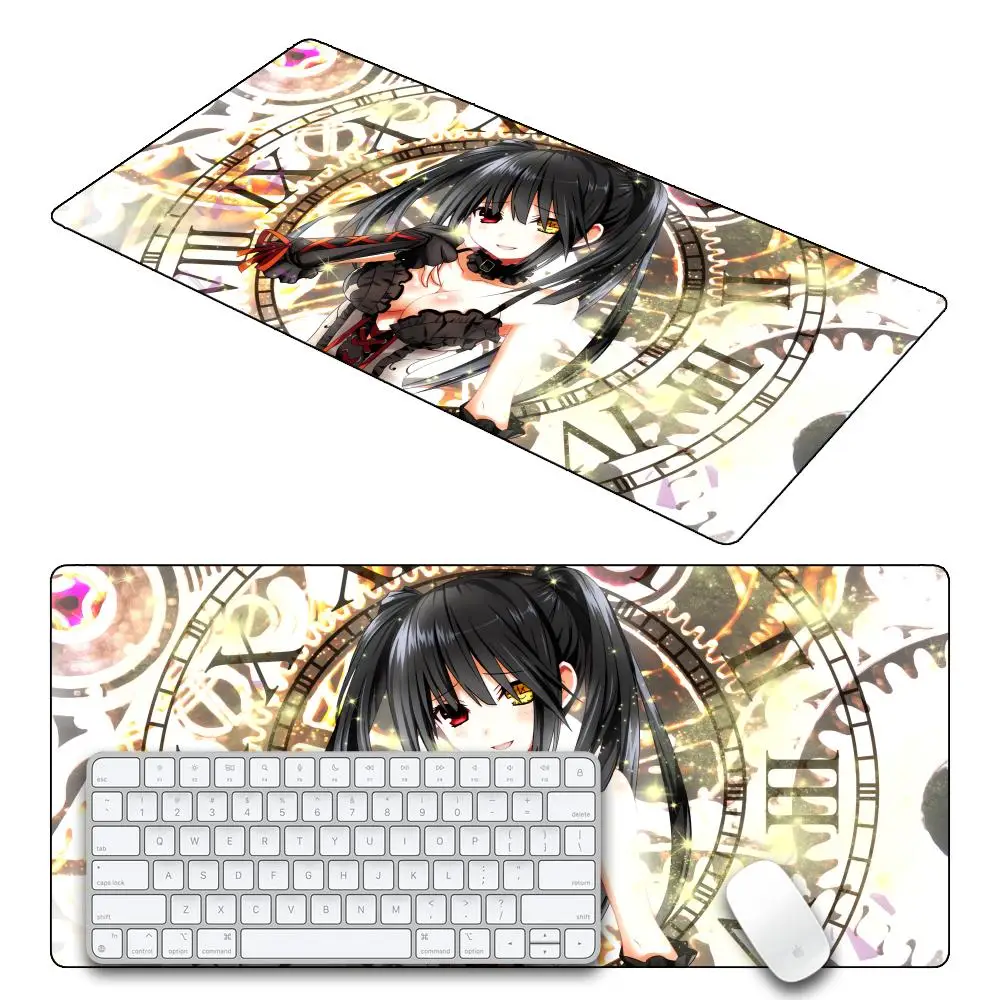 Tokisaki Kurumi Grote muismat Datum A Live muismat Laptops Gamingaccessoires Toetsenbord Desktop PC Gamer Anime Rubberen muismat