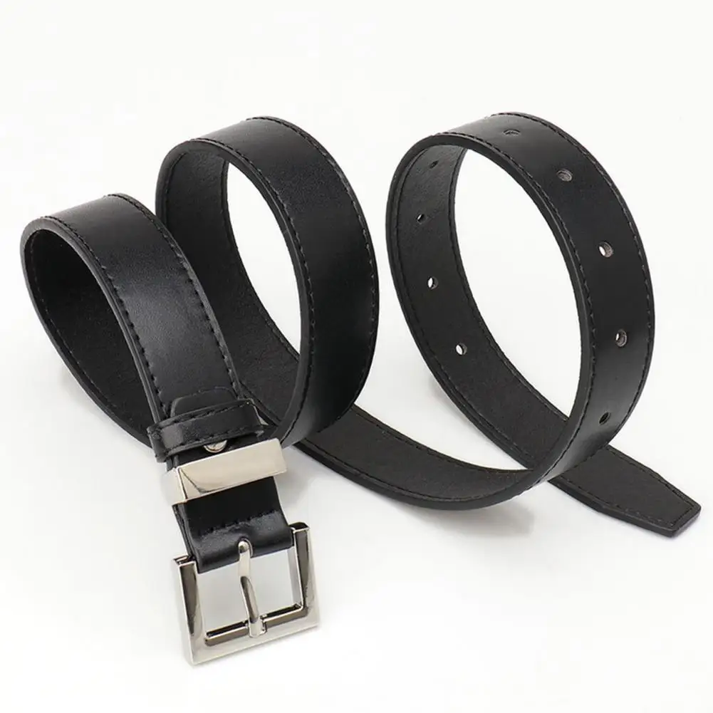 

Square Button Casual Belt Square Button Belt Geometric Square Buttons Women's Jeans Belt with Adjustable Length for Stylish