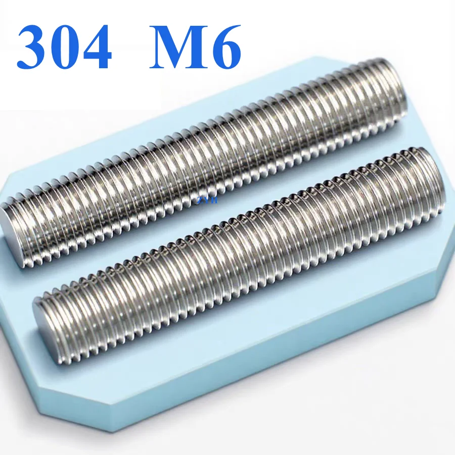 

Full-threaded screw rod made of 304 stainless steel, length 200/300/400 mm, threaded teeth, M6 size
