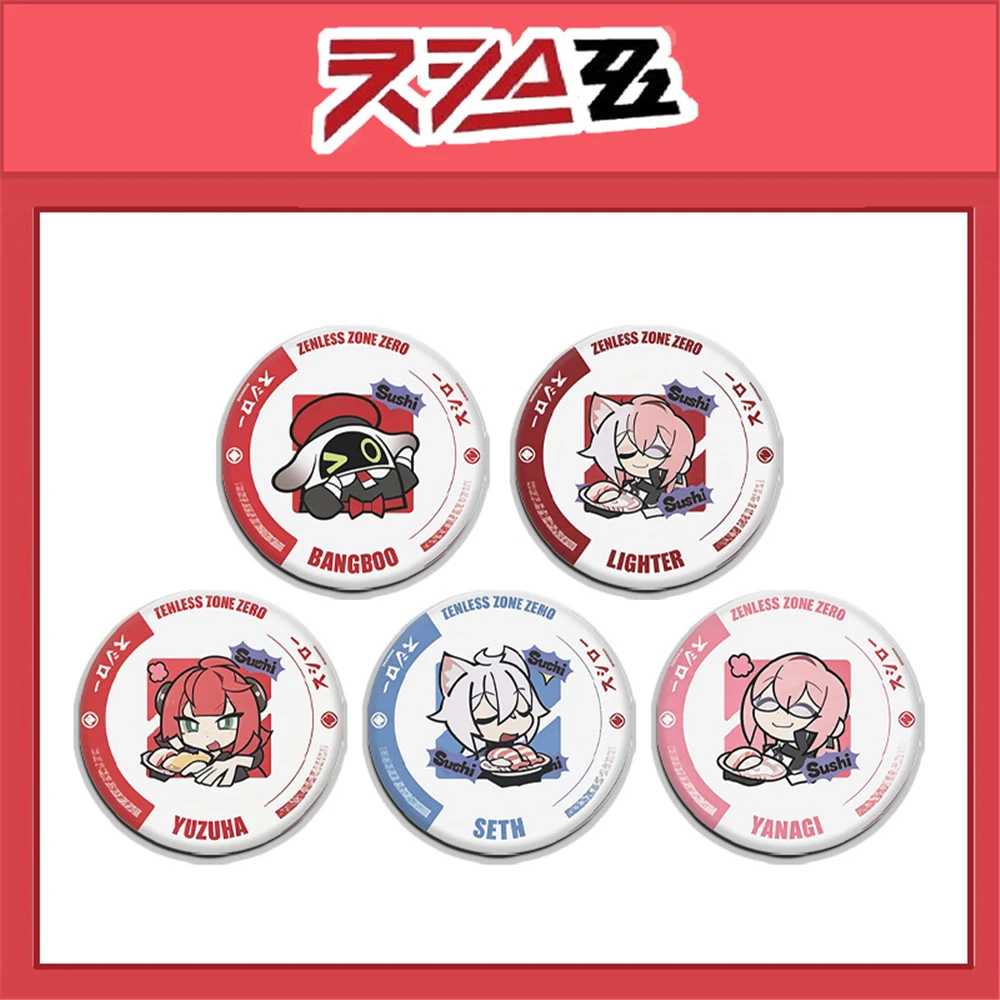 58mm Game Zenless Zone Zero Bangboo Lighter Yuzuha Seth Yanagi Cosplay COSTUME Badge Pin SPTE Tinplate Brooch﻿ Prop Gilf