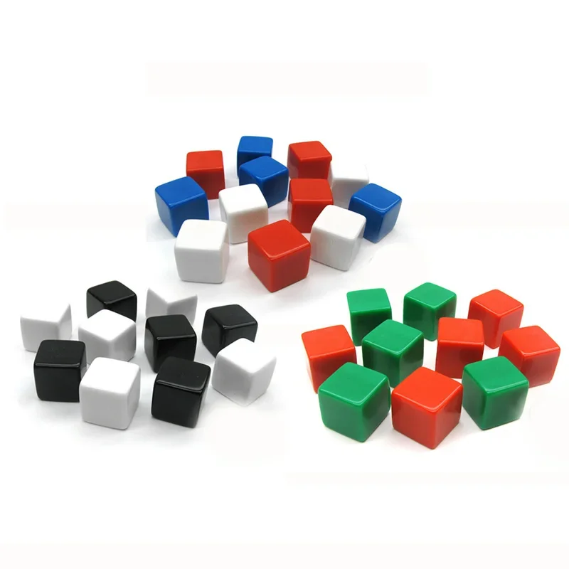 10 Pcs/lot Square Corner Blank Dice DIY Puzzle Game 6 Sided Colorful Dice Funny Game Accessory 16mm