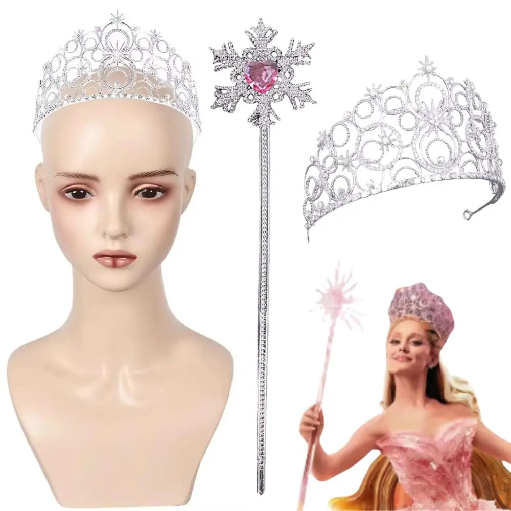 Wicked Glinda Crown Cosplay Travestimento Puntelli Fantasia Costume Copricapo per Donne Ragazze Accessori per Costumi di Carnevale di Halloween