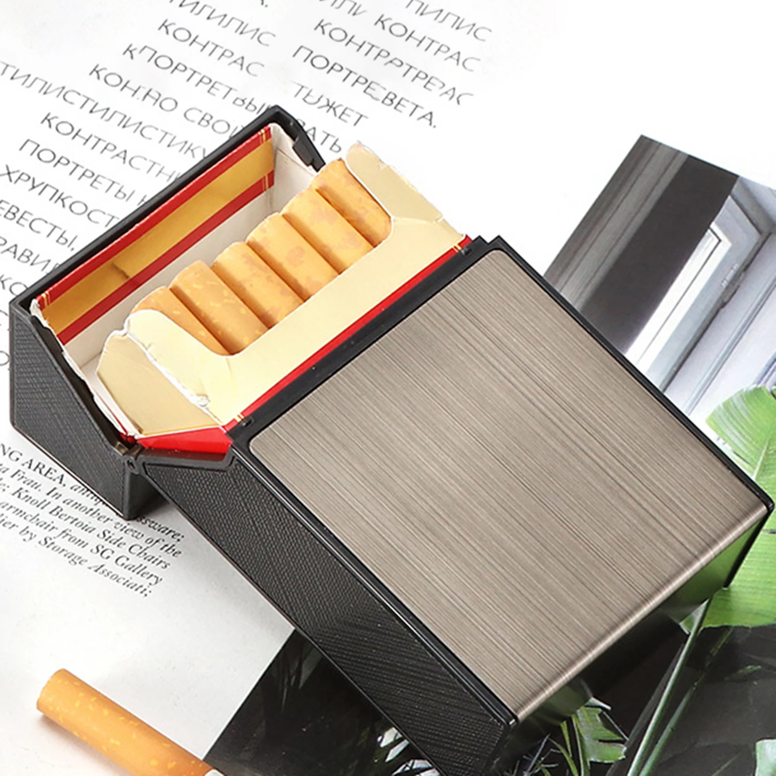 1Pc Light Aluminum Cigar Cigarette Case Waterproof Tobacco Case Pocket Box Anti-wrinkle Aluminum Alloy 20 Sticks Cigarette Box