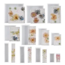 Crystal UV Epoxy Square Rectangular Mold Silicone High Mirror Cubes Handmade Jewelry making tool Decoration craft display
