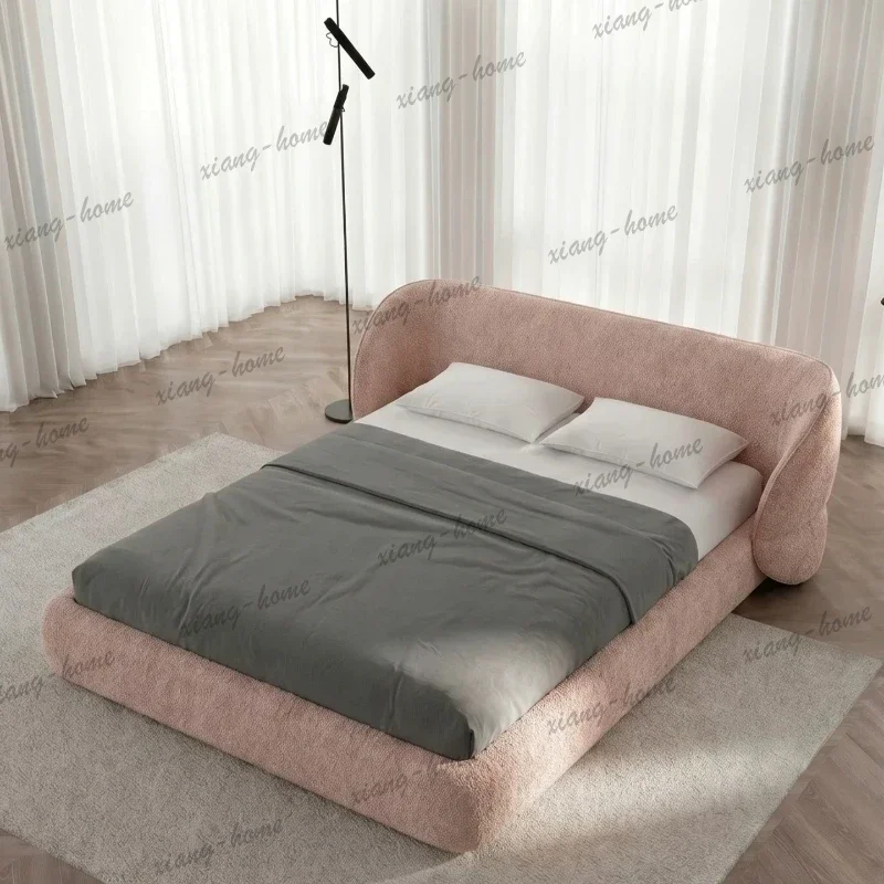 LJY Cute French Beds Girl Bunk Futuristic Pallet Princess Beds Dopamine Simple Camas De Dormitorio Bedroom Full Set Furniture