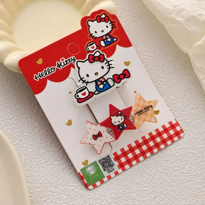 Official Licensed Sanrio Hello Kitty Farm Series Cute Cartoon Side Bang Hair Clip For Girls Hair Accessories