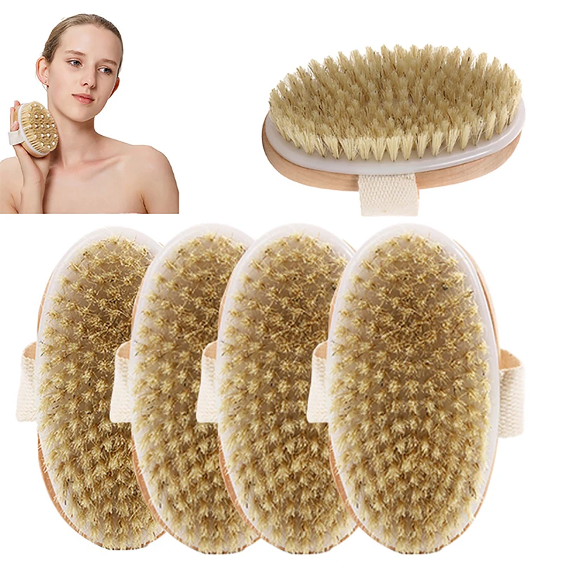 Natuurlijke Borstelborstel Zachte Natte Droge Huid Body Spa Borstel Bad Massager Doucheporstels Exfoliërende Huidverzorgingshuis