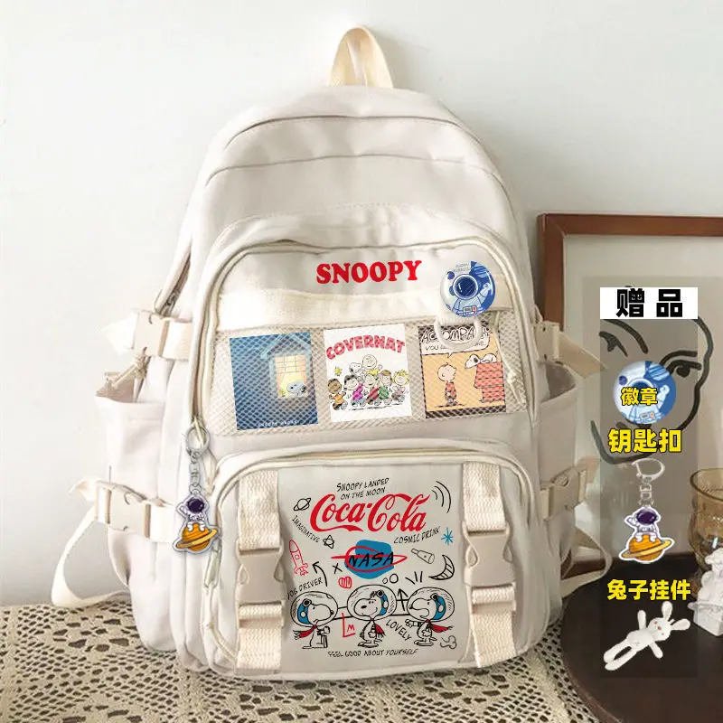 Snoopy animation peripheral cartoon cute student school bag creative personality large capacity backpack travel storage bag