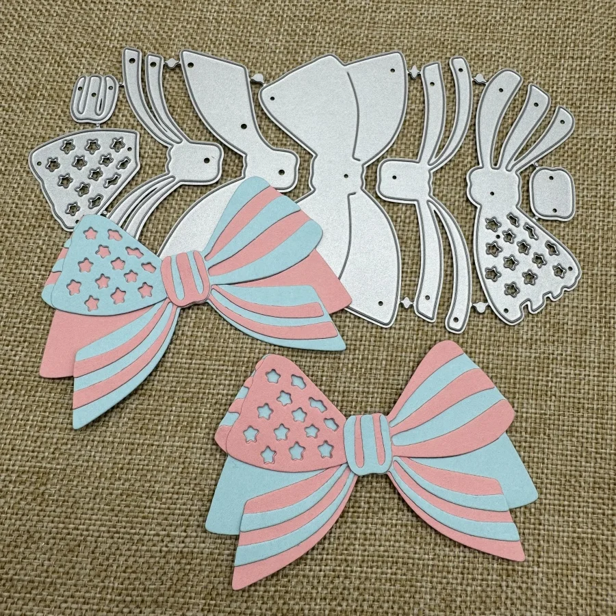 Streifen und Sterne Schleife Metall Stanzformen Form Stempel Serie Scrapbook Papier Handwerk Messer Form Schablonen Fotoalben