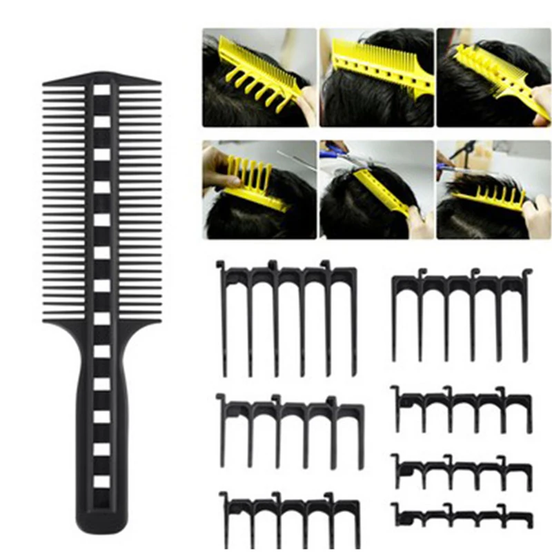 Men Hair Trimming Template Curved Plastic Hair Line Up Tool Taper Guide For Clipper Diy Home Haircut Ruler Band Limit Comb