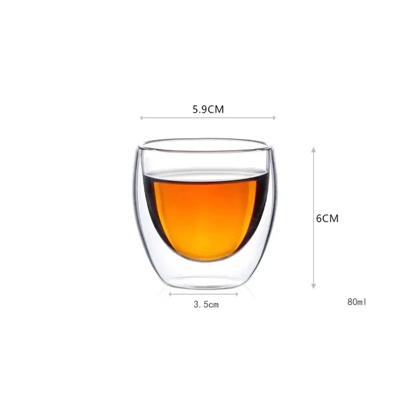 2/4/6PCS Double Wall Glass Water Cup Heat Resistant Coffee Set Beer Mug Tea Keep Hot And Cold Drinkware Insulated Glasses Cups