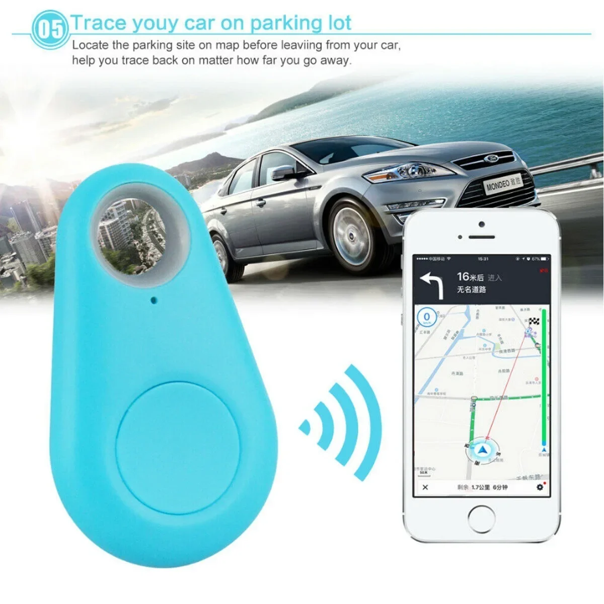 GPS Smart Anti-Loss Trackers Real-Time Tracking Suitable Pets Bags Luggage Bicycles And Cars Compatible with The Find My App Car