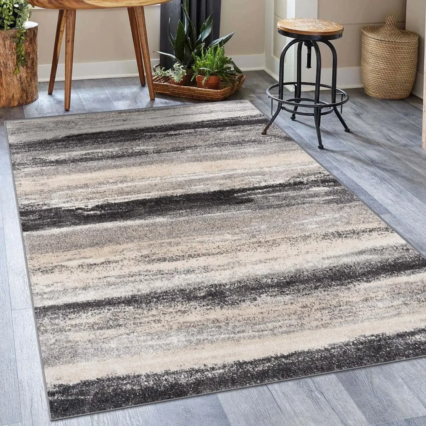 LUXE WEAVERS Tower Hill Abstract Gray 9x12 Area Rug