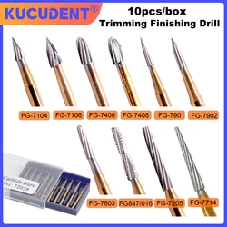 10Pcs Dental Burs Tungsten Carbide Trimming Finishing Drill For High Speed Handpiece FG7901/FG7902/FG7406/FG7408 Dentistry Tool