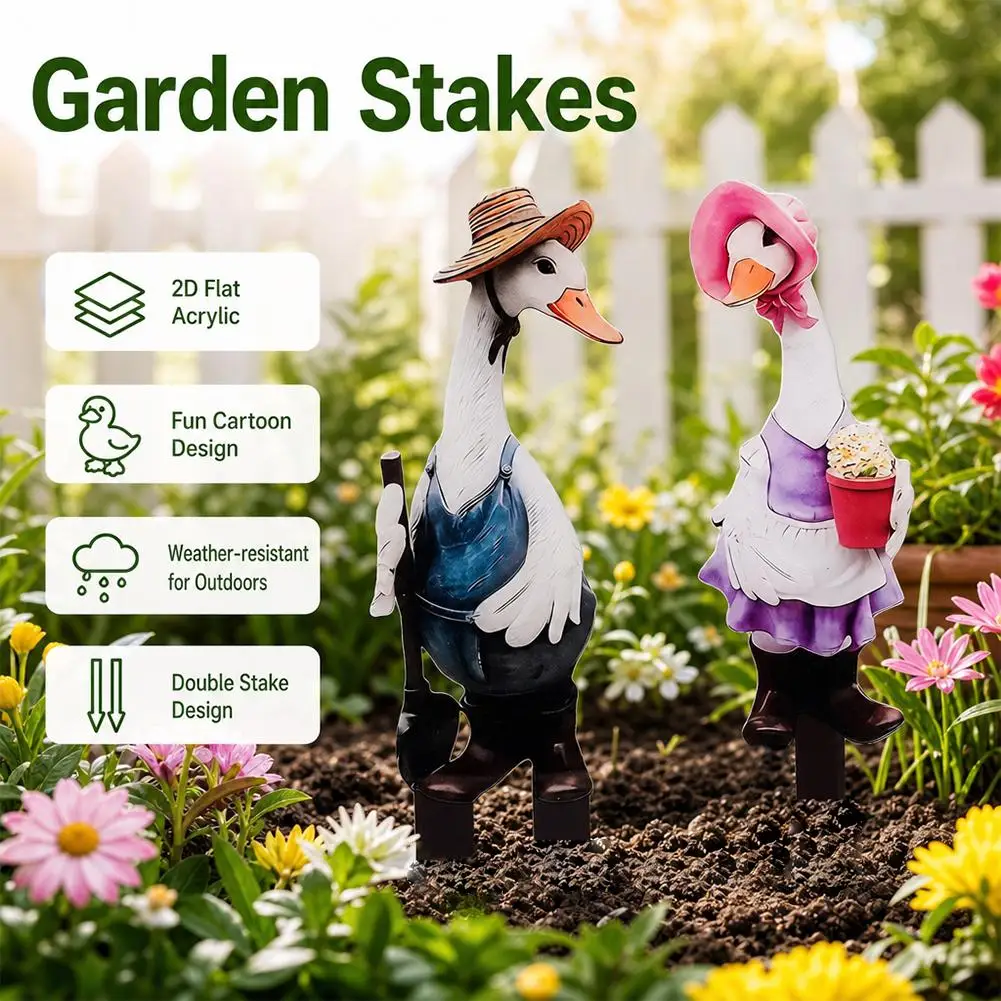 Rooster Garden Stake Acrylic 2D Flat Chicken Animal Silhouette Outdoor Lawn Yard Farmhouse Decor Floor Standing Sign Art