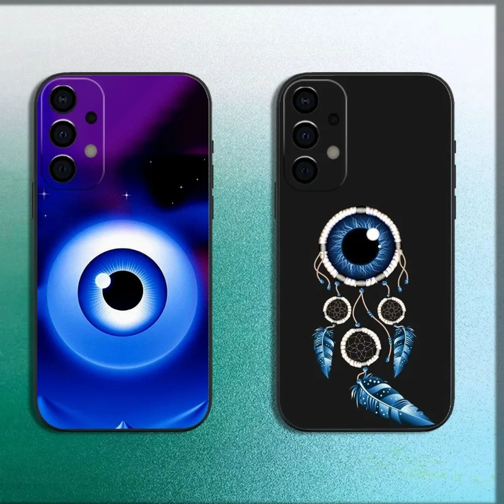 

Lucky Blue Evil Eye Phone Case For Samsung Galaxy A13,A21s,A22,A31,A32,A52,A53,A71,A80,A91 Soft Black Cover