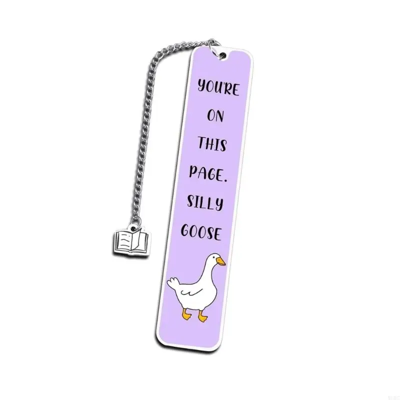 Metal yang Indah Membaca Bookmarks Silly Gooses Page Marker W8ec
