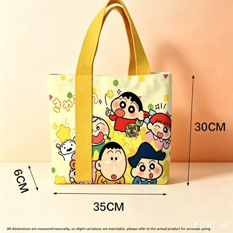 Crayon Shin-chan Cartoon Cute Canvas Bag Kawaii Home Portable Portable Shopping Bag Storage Bag Animation Peripheral Wholesale